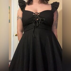 Stretchy Black Mini Fairy Dress